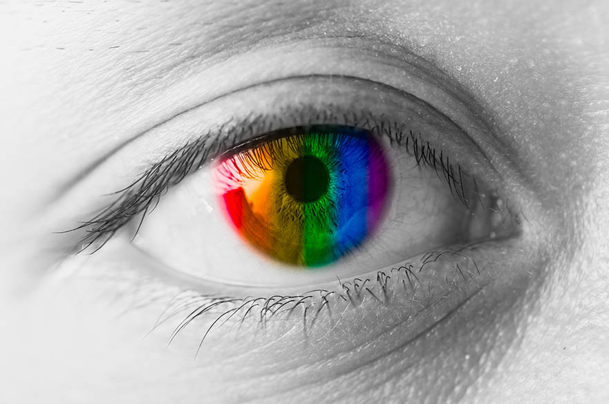 Eye with rainbow