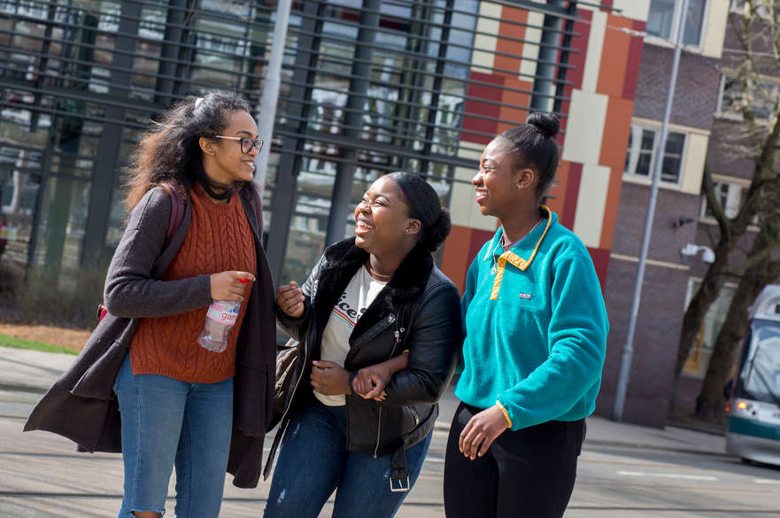 students laughing