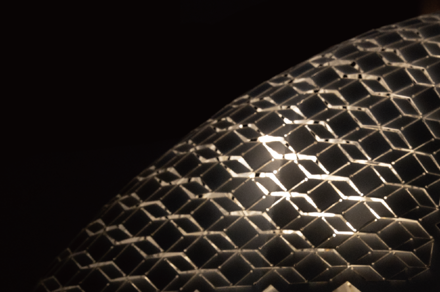 Close-up detail of a light designed by an NTU Product Design student.