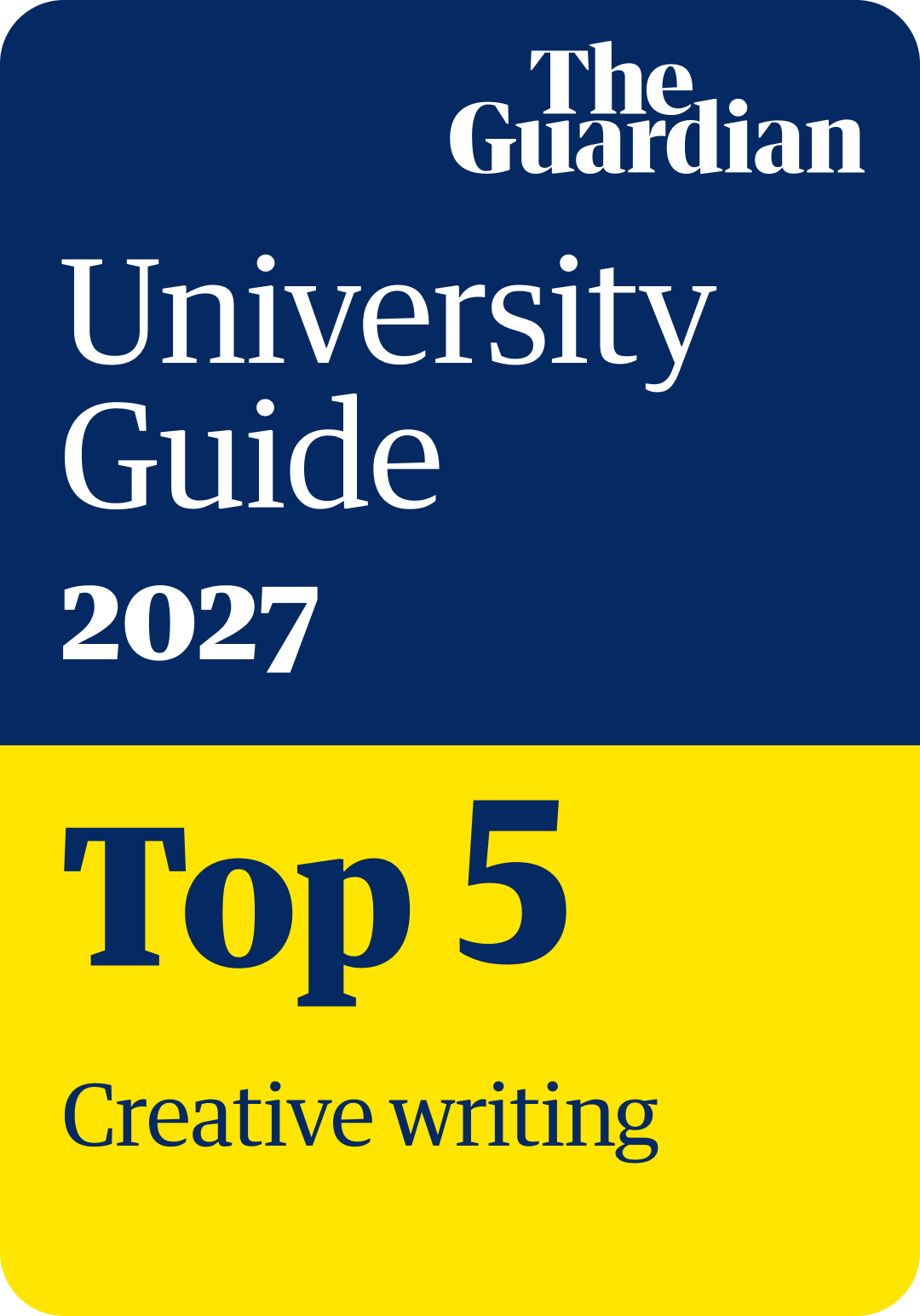 The Guardian Top 5 for Creative Writing badge