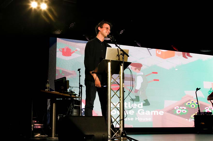 Man speaking on stage
