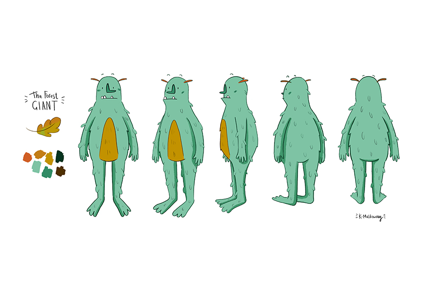 Character full turnaround by Kate Muldowney, MA Animation 