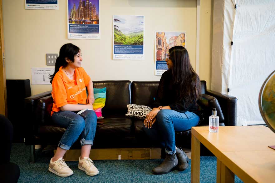 Students in Clifton Global Lounge