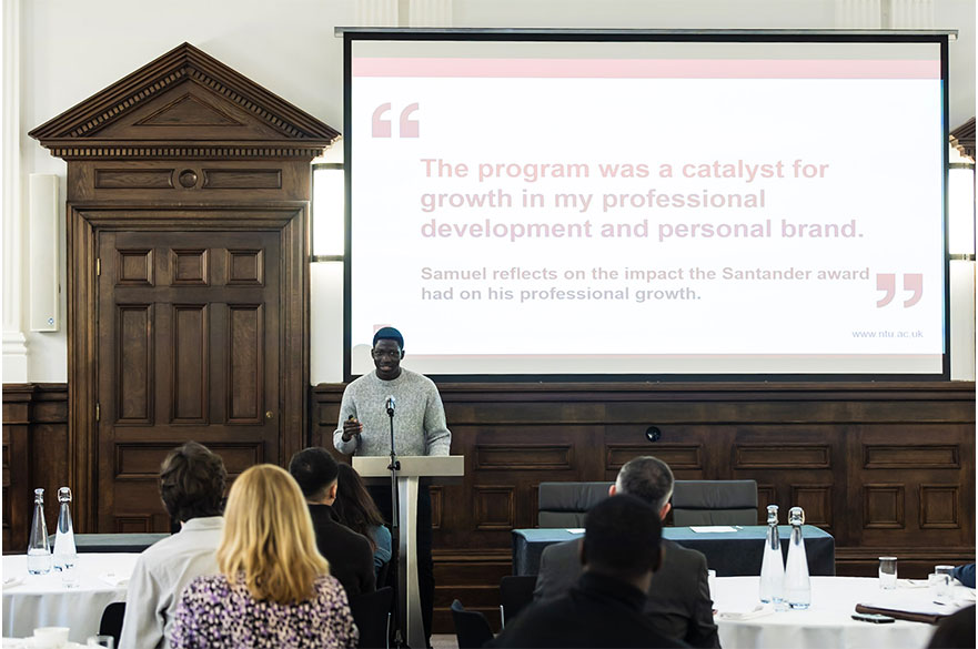 Samuel Longe BA (Hons) International Business talks about his experience with Santander Universities