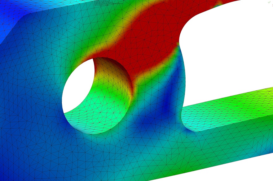 Close up of a finite element model