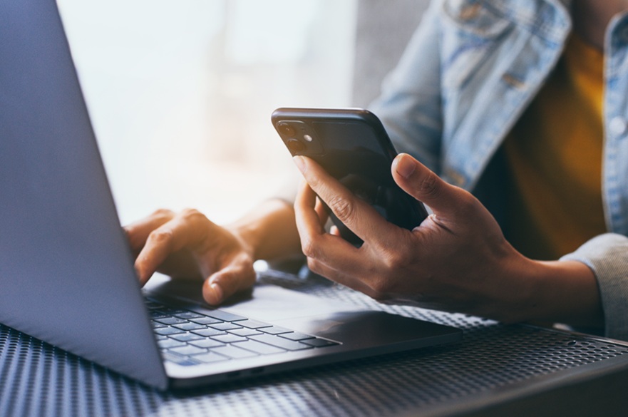 An image of someone using screen-based technology