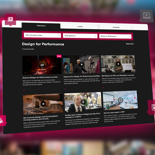 NTU On Demand platform showing videos for Design for Performance.