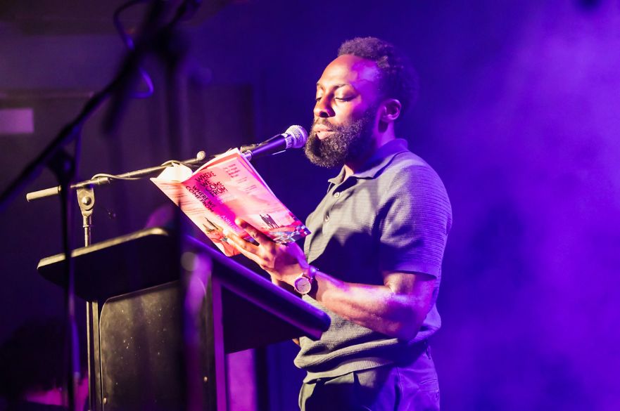 Aniefiok Ekpoudom reading from his book Where We Come From