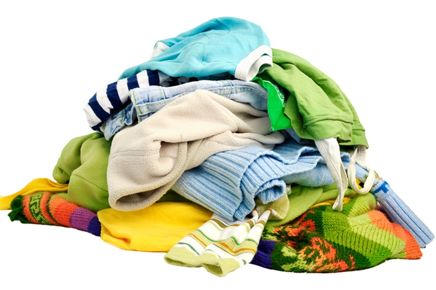 An image of a pile of clothes for recycling