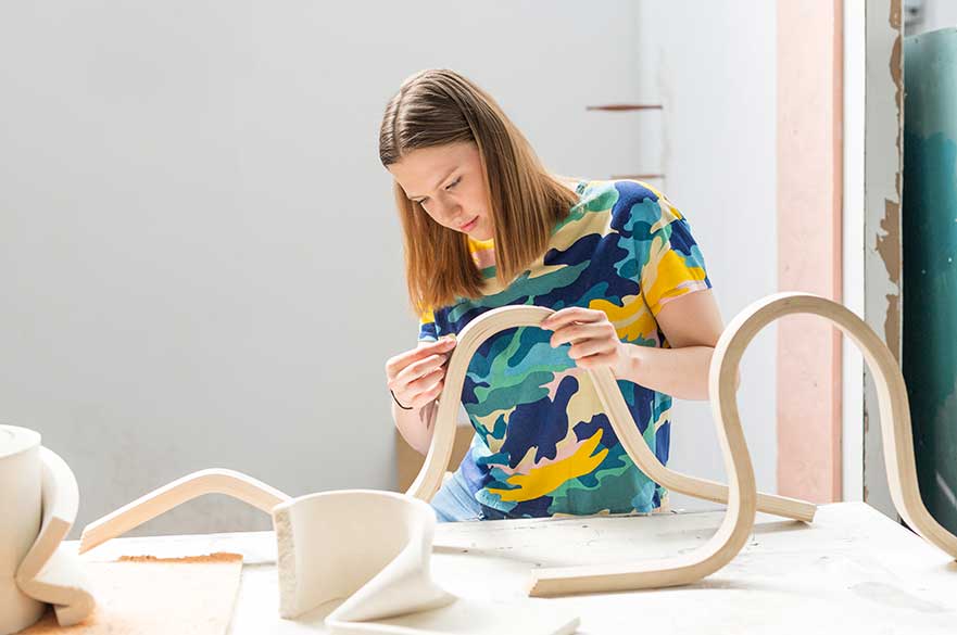 Emily in the Fine Art studios