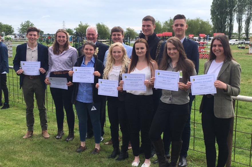 Agriculture students with their awards