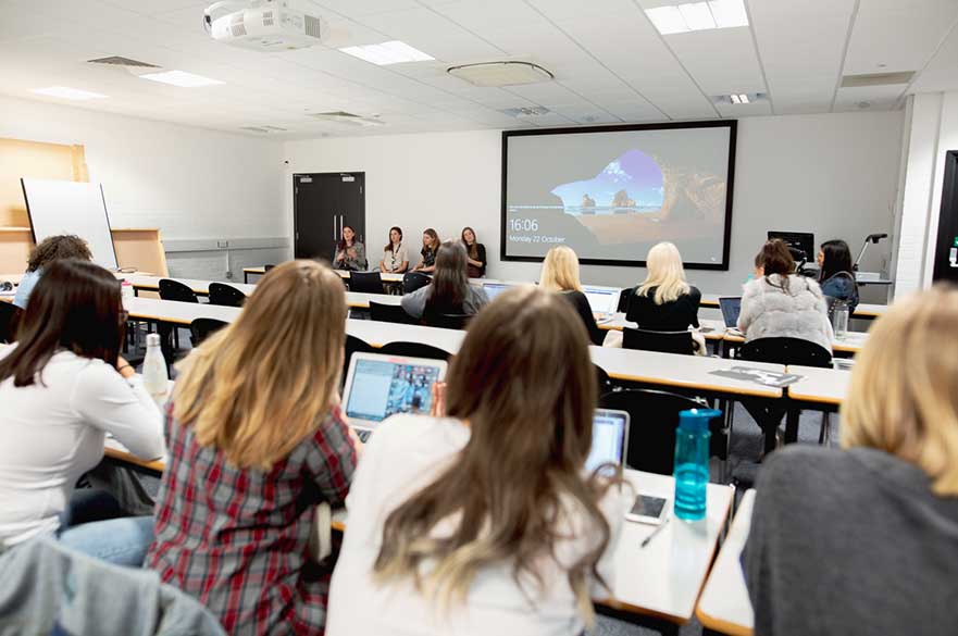 Current FMB students at the panel discussion