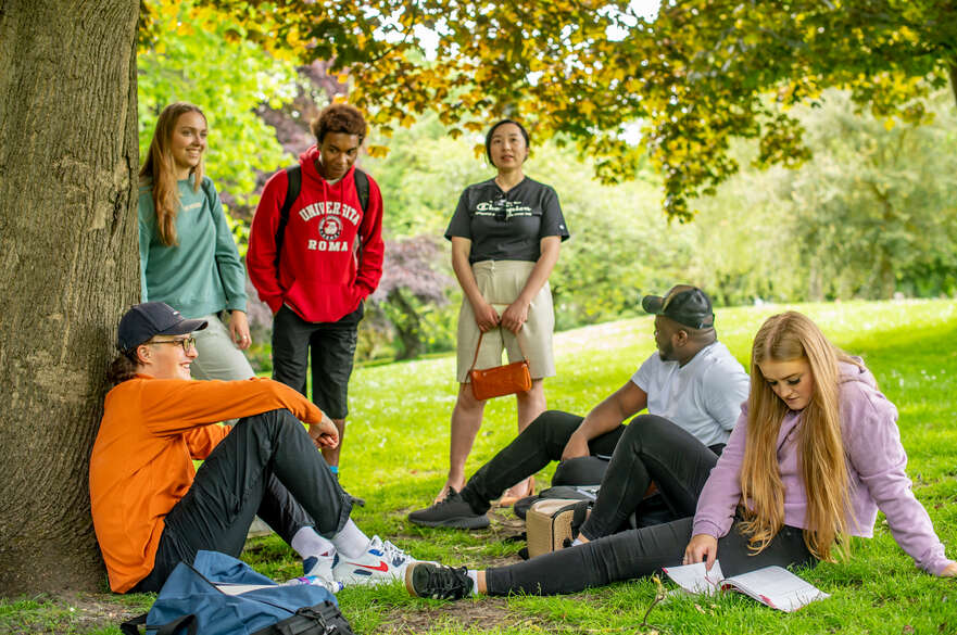 Young people in a park