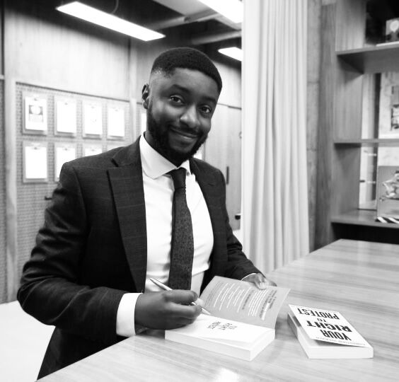 Barrister Christian Weaver at a book signing 