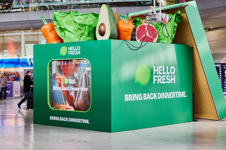 An advertising display for Hello Fresh.
