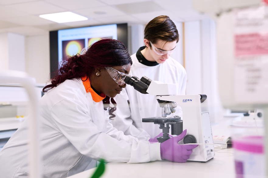 Image of students in a lab