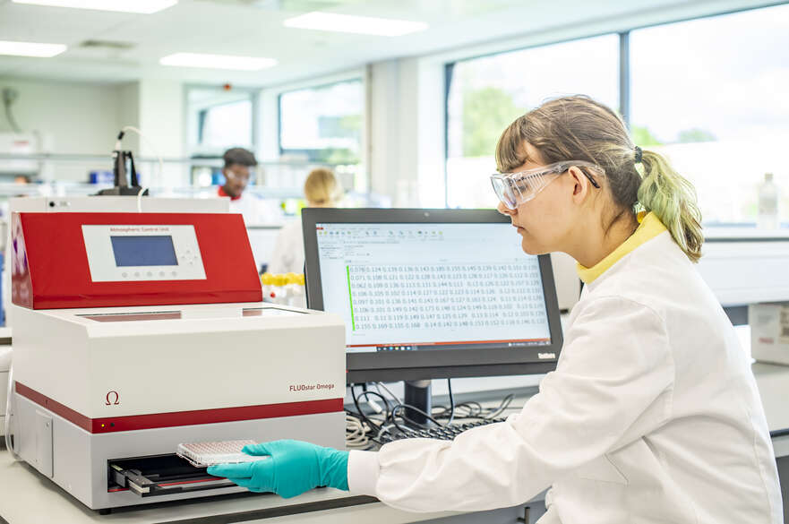 Image of student in lab