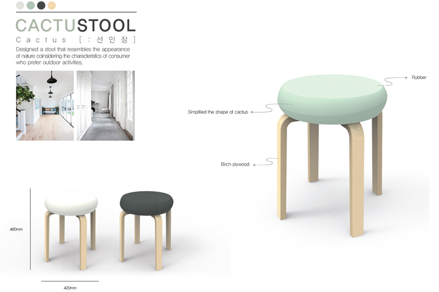 Stool design by Kim Hyeon Ji and Min Ji Yeon