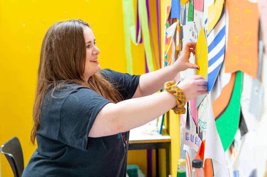 Catherine in the Fine Art studios