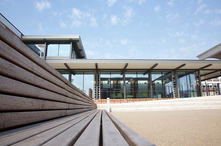 Bench in front of Clifton library