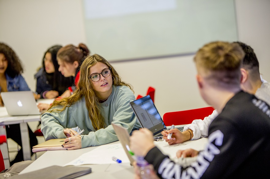 Students working in a group