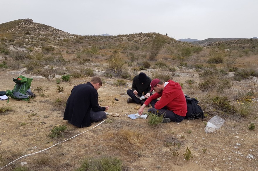 BSc Environmental Science - Students write notes on a field trip to Almeria, Spain
