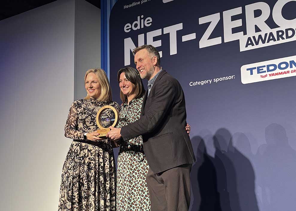 NBS colleagues receiving the edie award