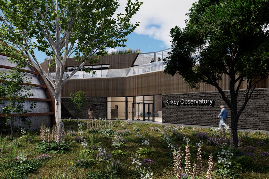 An architect's render of a design for an observatory building.