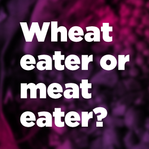 Image saying wheat eater or meat eater