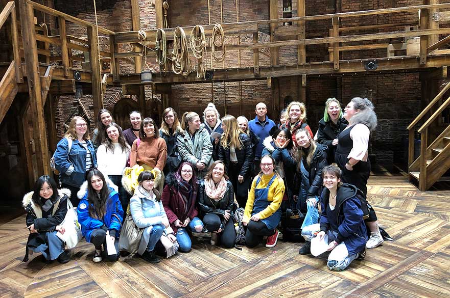 The students on the set of Les Misérables