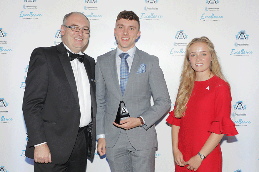 Matthew Hitchcock collecting his award