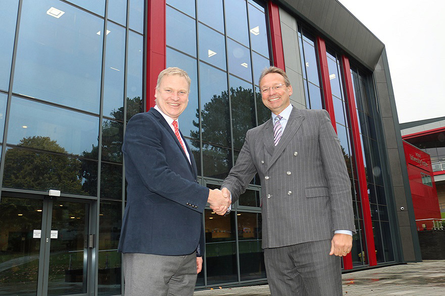 Mark Biggs and Andrew Cropley outside HE Centre