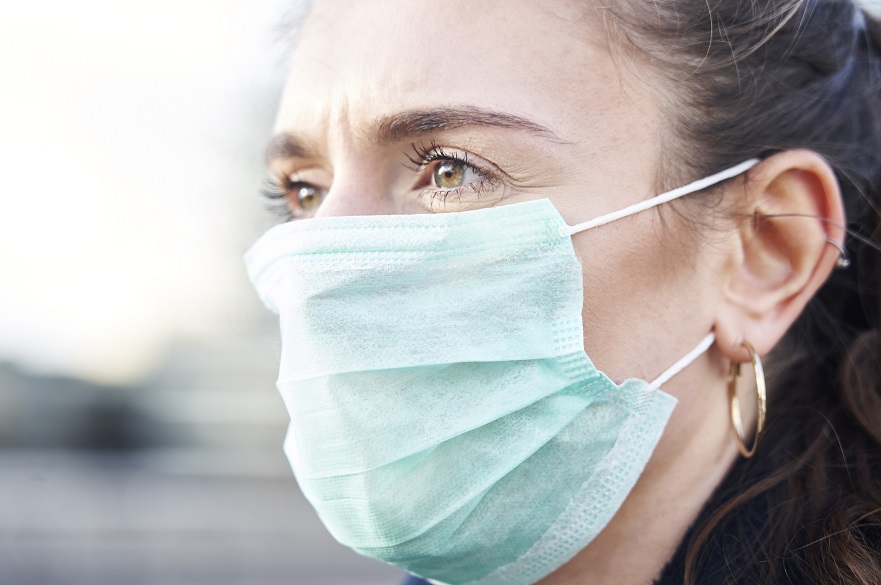 Woman wearing a mask