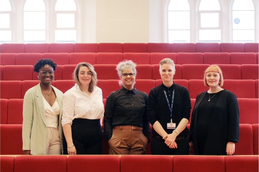 Women in Design panellists smiling at camera smiling a