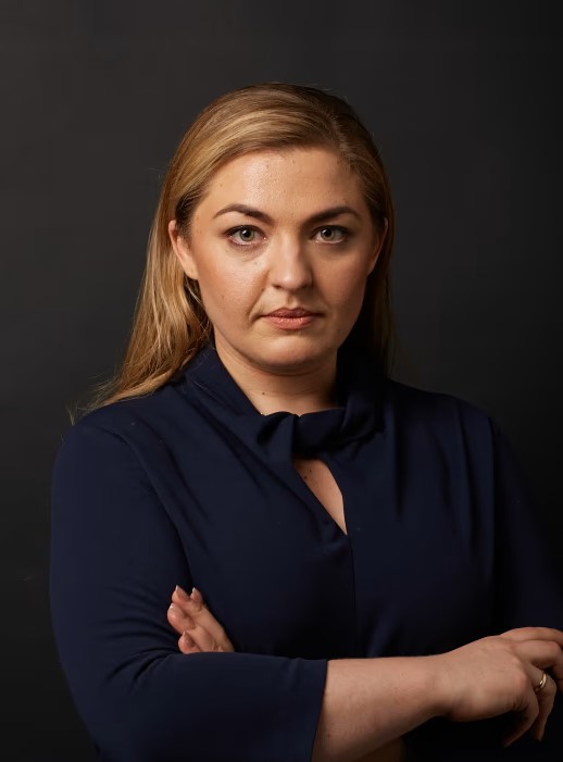 Women with blue top