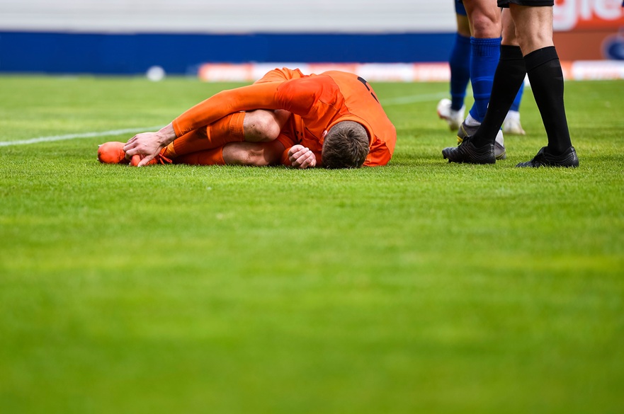 Injured footballer