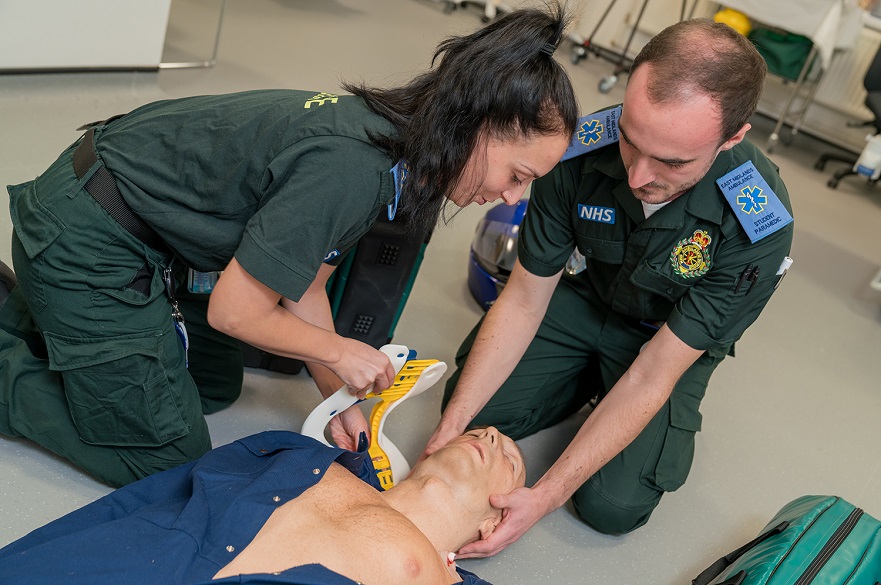 Paramedics working on mannikin