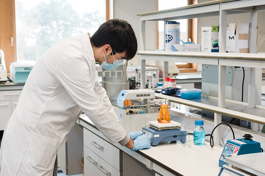 Student working in lab