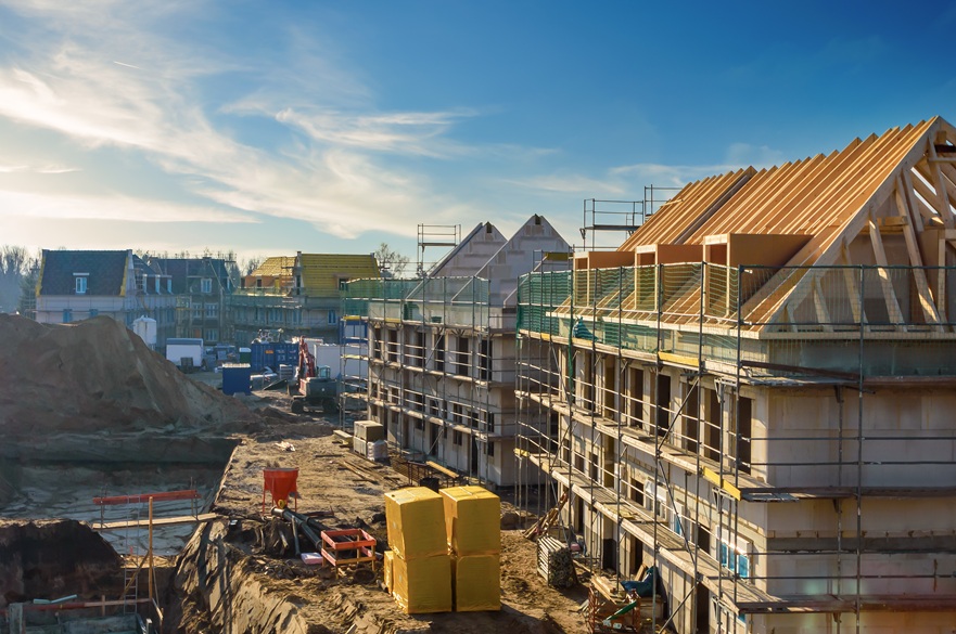 Houses under construction