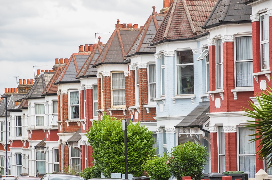 Row of typical british houses
