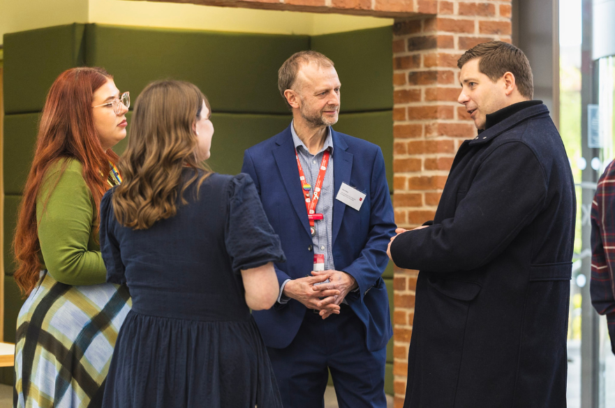 VC Dave Petley networking with Alumni Fellows and the Alumni Relations team