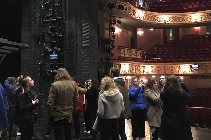 The students on the set of Les Misérables