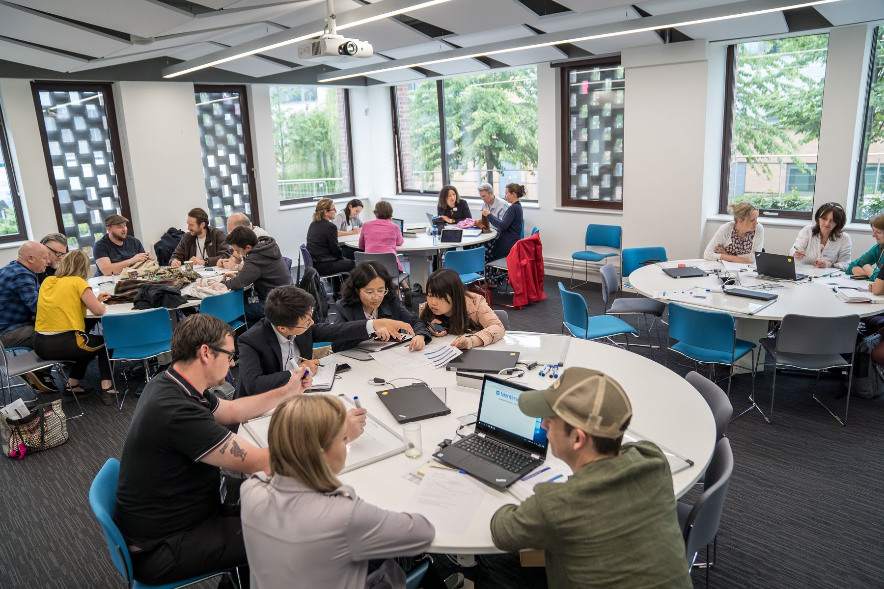 Students learning in a classroom