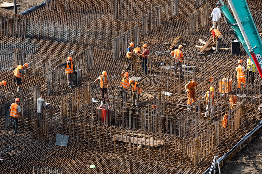 Workers at a construction site