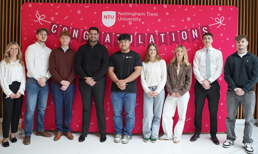 Student Winners from left to right (Isabel Childs, William Hopkins, Matthew Wheeldon, Dhruv Mandalia, Isobel Scott, Anna Georgiou, Samuel Lowther)