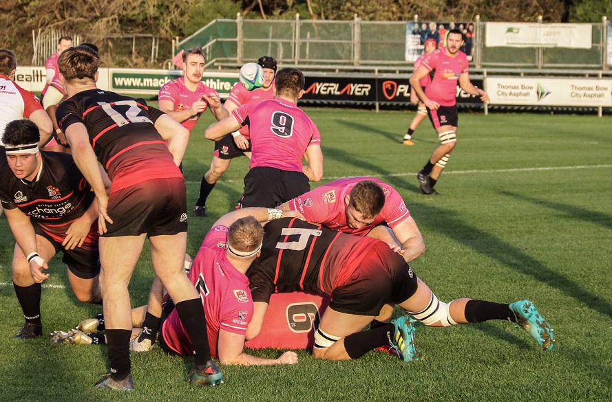 NTU Rugby Union in action against Cardiff University