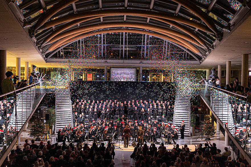 NTU's Ensembles performing at the theatre royal at their Christmas concert.