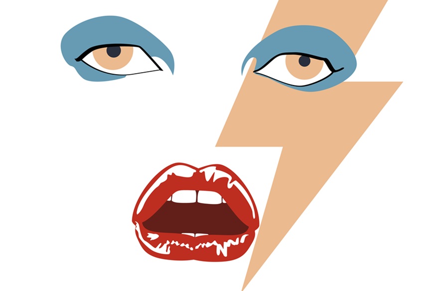 A graphic image depicting David Bowie