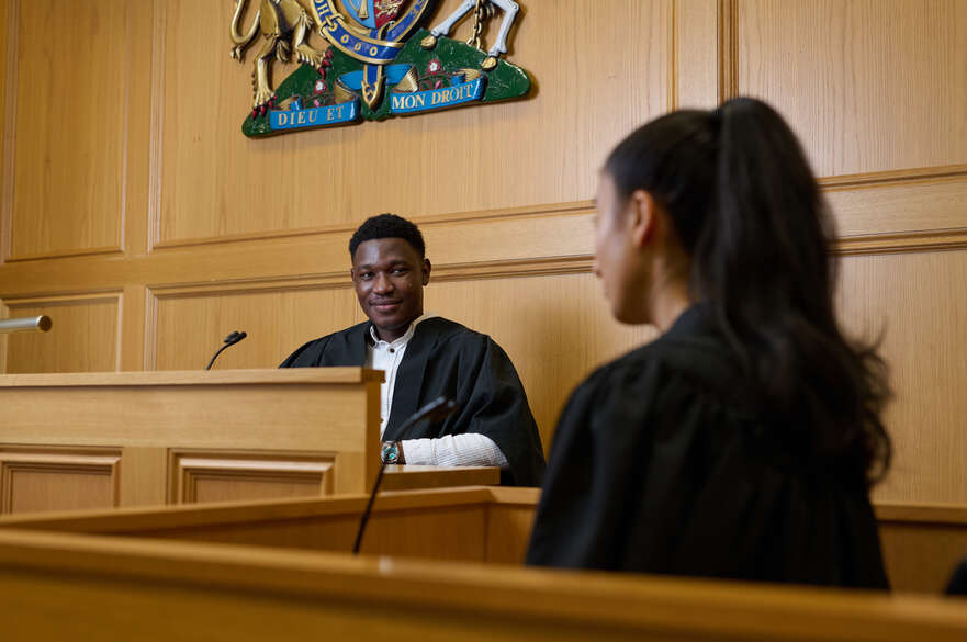 Students in mooting room