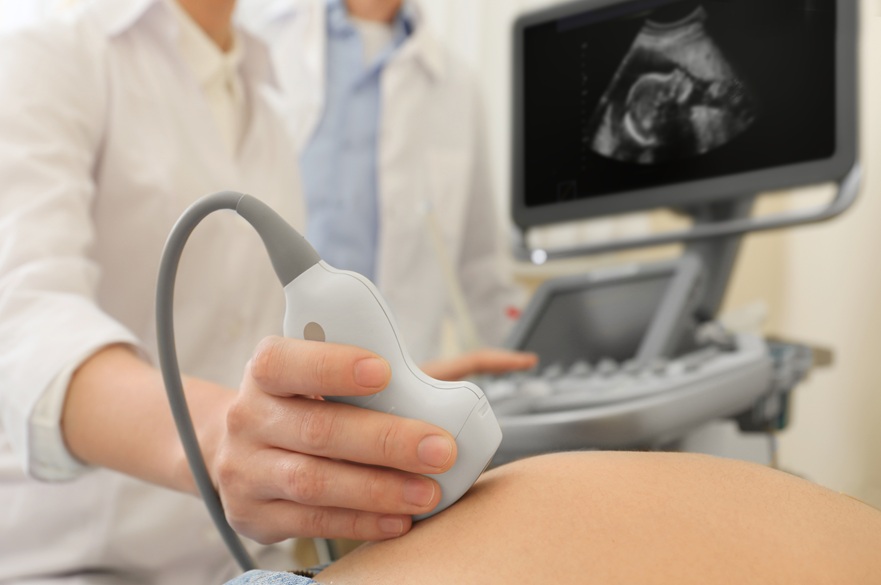 Pregnant woman in clinic